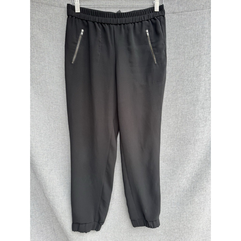 J. Crew Elastic‎ Waist Jogger Pants Sz 2 Turner Black Zip Pockets